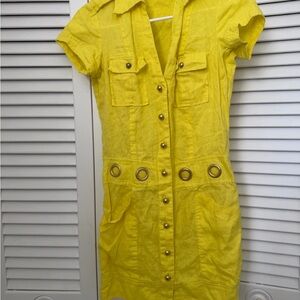 XOXO Yellow Lightweight Button-Front Top